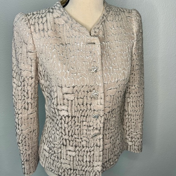 Armani Collezioni Jackets & Blazers - Women’s Armani EUC Gold and Silver Blazer with Jeweled Buttons Size 2